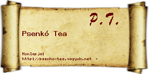 Psenkó Tea névjegykártya